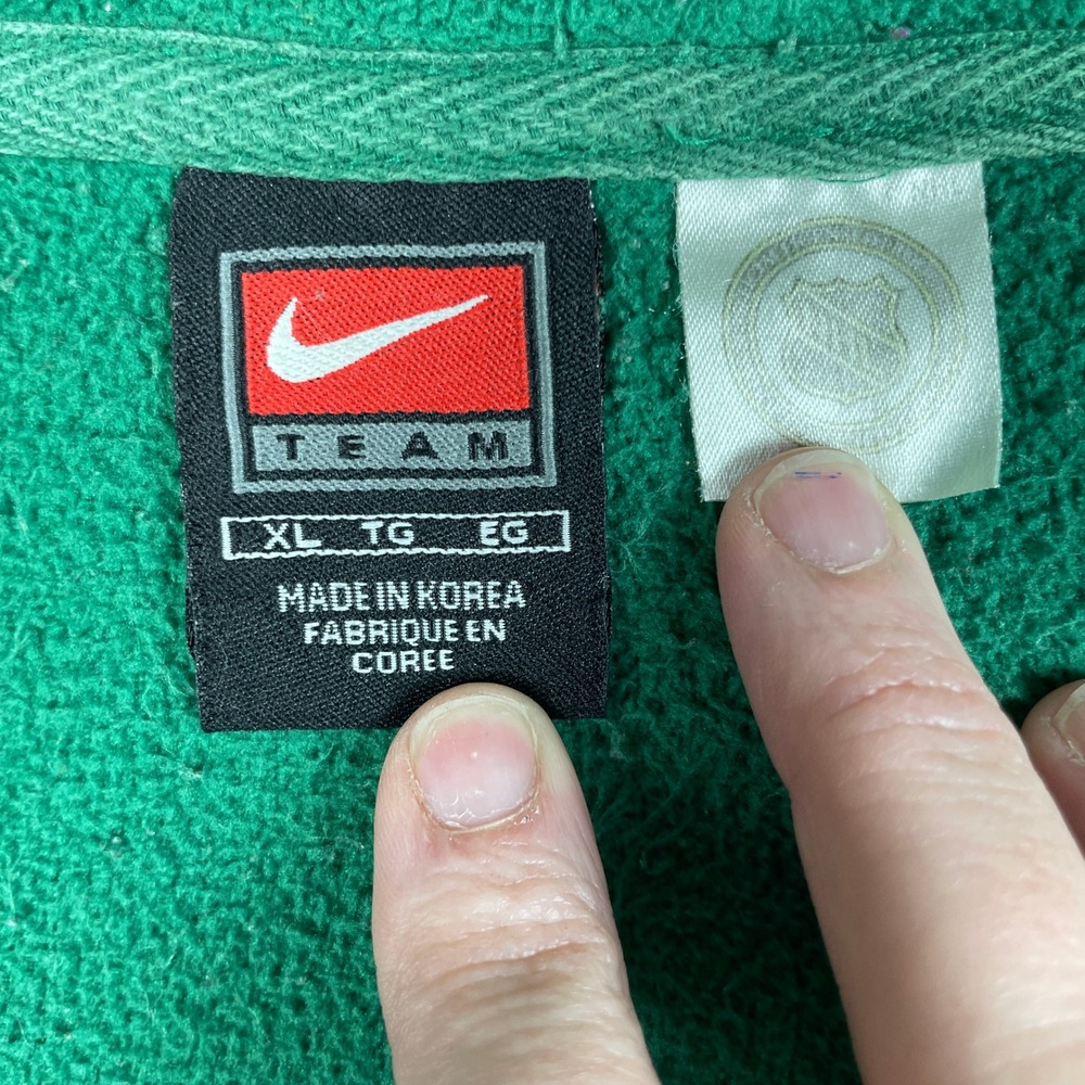 VTG Minnesota Wild Sweater Mens XL Green Nike Team Fleece Pullover 1/4 Zip NHL - Picture 3 of 12